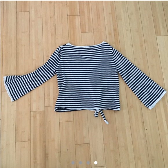 J. Crew striped navy + cream knit top (size medium) - Picture 2 of 4
